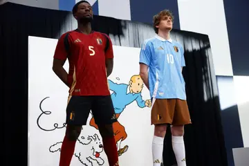 One of Belgium's new kits is designed to around the outfit worn by comic-strip hero Tintin