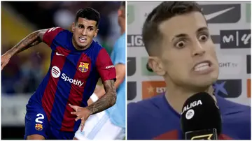 Joao Cancelo, Barcelona, Celta Vigo, Joao Cancelo  left fans terrified after appearing to become "possessed" during an interview.