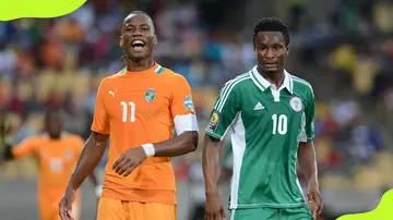 Didier Drogba and Mikel John Obi