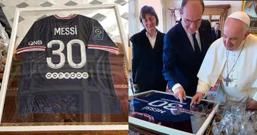 Pope Francis, PSG jersey, Lionel Messi