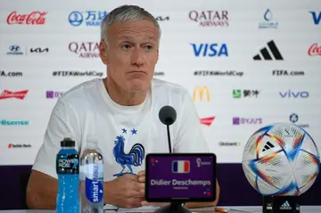 France coach Didier Deschamps speaks to reporters in Doha ahead of Saturday's World Cup quarter-final against England