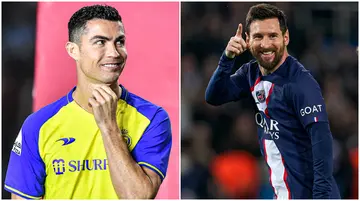Cristiano Ronaldo, Lionel Messi, PSG, Al-Nassr, goals, top five leagues, Europe