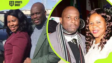 Destiny Udogie's parents in Italy in 2020 (L) and in 2015 (R) 