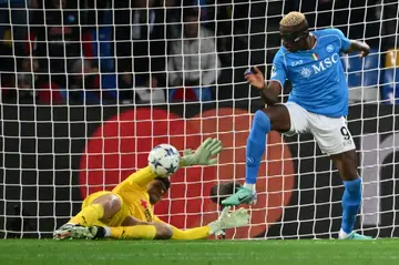 Victor Osimhen celebrated being crowned the African Player of the Year by scoring Napoli's second goal in their 2-0 win against Sporting Braga