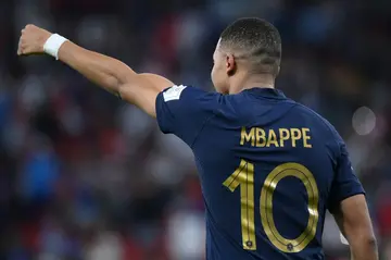 Kylian Mbappe is the top scorer at the World Cup with five goals after his brace against Poland in the last 16