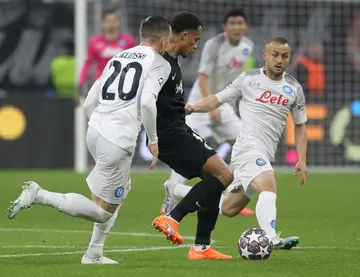 Napoli beat Eintracht Frankfurt 2-0 in their Champions League last 16, first leg on Tuesday

Osimhen scored before the break as Giovanni Di Lorenzo doubled their lead after the interval before the second leg in southern Italy on March 15