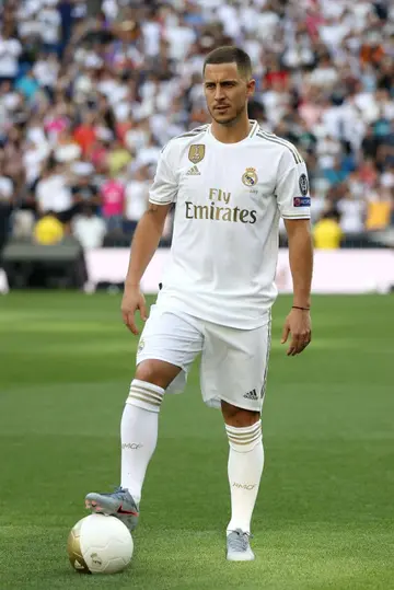 Eden Hazard finally dons Real Madrid colours at Santiago Bernabeu