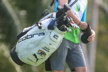 Chase Johnson's bag during the Corales Puntacana Championship
