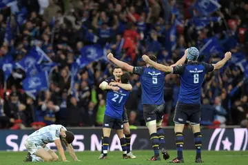 Leinster players celebrate after winning the 2018 European Champions Cup final against Racing 92, a victory masterminded by Stuart Lancaster