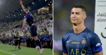 Cristiano Ronaldo broke out a familiar celebration after scoring in his 1000th club game.