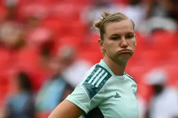 Out: Germany skipper Alexandra Popp reacts after being ruled out of the final