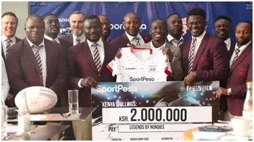 Gaming firm, SportPesa hve moved in to sponso Nondies Legends ahead of their rematch vs Uganda. Photo: SportPesa.
