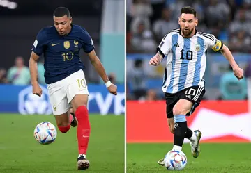 Kylian Mbappe's France are aiming to retain the World Cup against Argentina but Lionel Messi (right) is seeking to crown his career with the trophy
