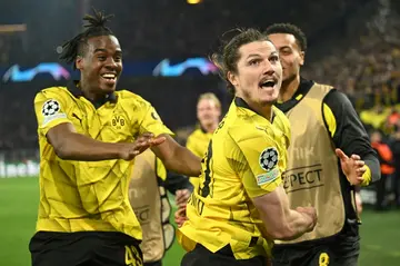 Marcel Sabitzer scored the winner as Borussia Dortmund reached the Champions League semi-finals