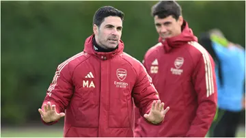 Arsenal manager Mikel Arteta during a training session at Sobha Realty Training Centre. Photo by Stuart MacFarlane.