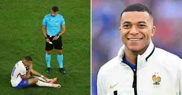 Kylian Mbappe received a yellow card for entering the field of play without the referee's permission.