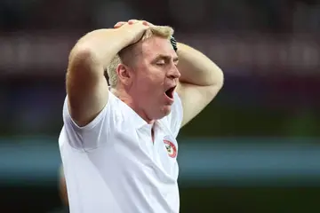 Dean Smith reacts during a past Aston Villa match. Photo: James Williamson.