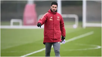 Mikel Arteta during a training session at Sobha Realty Training Centre. Photo by Stuart MacFarlane.