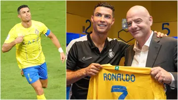 Cristiano Ronaldo, Gianni Infantino, FIFA President, Al-Nassr, Shirt, Sadio Mane