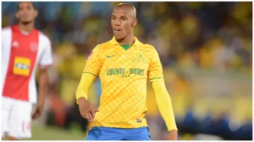Thabo Nthethe during the Absa Premiership match between Mamelodi Sundowns and Ajax Cape Town in 2014. Photo: Lefty Shivambu.