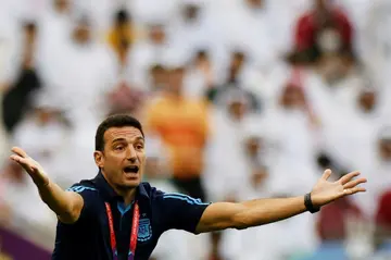 Argentina's coach Lionel gestures from the sidelines during his team's stunning defeat to Saudi Arabia at the World Cup on Tuesday