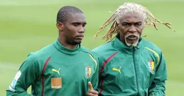 Samuel Eto'o and Rigobert Song during their playing days for Cameroon. Credit: @SamuelEtoo