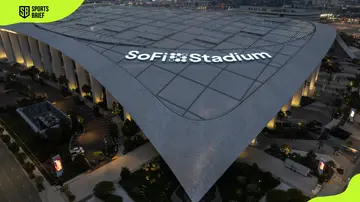 An aerial view of the SoFi Stadium