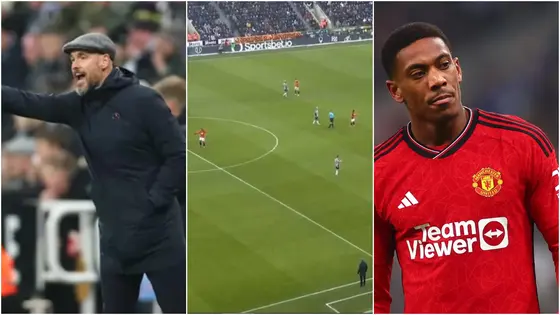 Erik Ten Hag Spotted Berating Anthony Martial During Newcastle Game