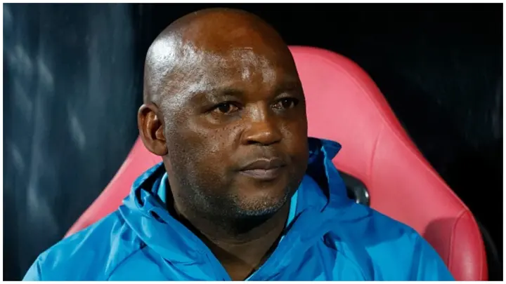 Ex-Sundowns manager Pitso Mosimane looked on during the CAF Champions League semi-final match between Al-Ahly and ES Setif. Photo: Khaled Desouki.