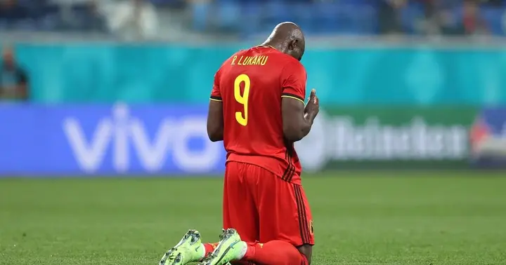 Lukaku during Belgium's clash against Russia