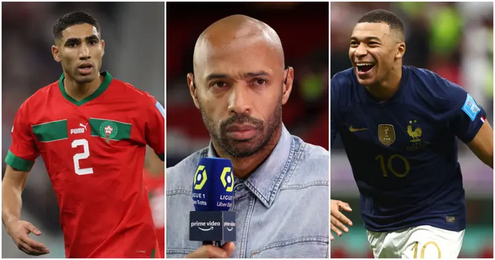Kylian Mbappe, Achraf Hakimi, Thierry Henry, France, Morocco, World Cup, PSG