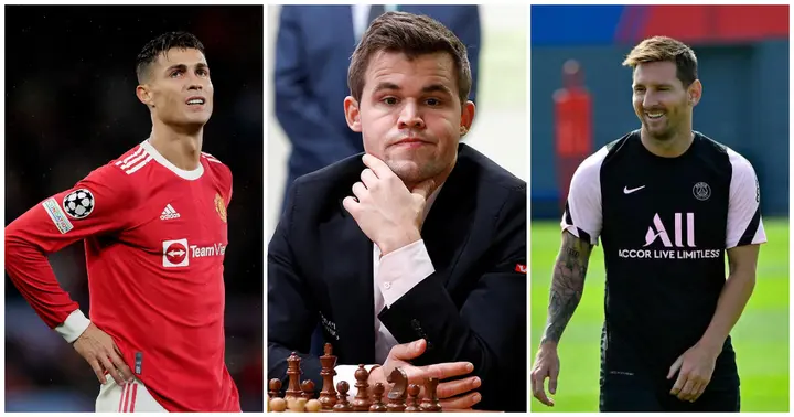 Magnus Carlsen reacts to Messi and Ronaldo's internet-breaking