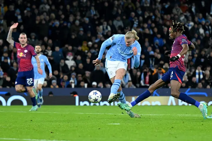 Erling Haaland scored his 40th Champions League goal in Manchester City's 3-2 win over RB Leipzig