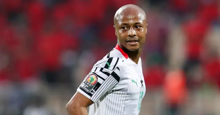 Andre Ayew in the game against Morocco. SOURCE: Twitter/ @GhanaBlackstars