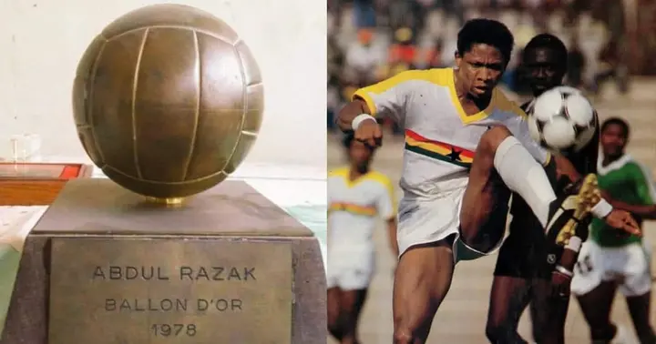 Abdul Razak Karim playing for Ghana in 1978. SOURCE: Twitter/ @ghanafaofficial @GSportsHistory
