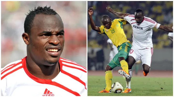 Dennis Oliech was highly sought while still active for Harambee Stars. Photos: Tony Karumba and AFP.