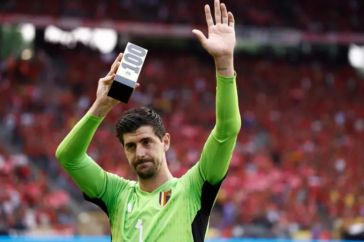 Thibaut Courtois celebrated his 100th cap for Belgium before their game against Austria at the weekend