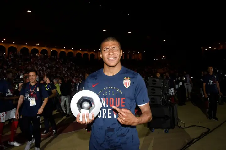 How many goals did Mbappe scored in Monaco?
