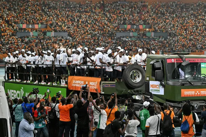 Ivory Coast on their AFCON victory parade