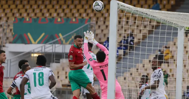 Black Stars in action against Morocco. SOURCE: Twitter/ @GhanaBlackstars