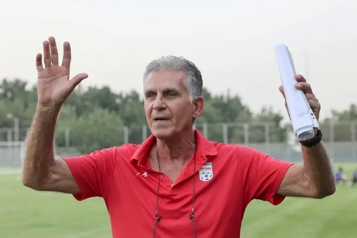 Carlos Queiroz greeted the media before an training session  as he  started his second stint coaching Iran