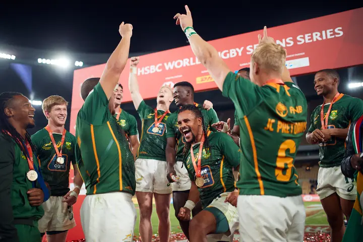 blitzboks, south africa, men's national 7s rugby team, hsbc world rugby sevens series, malaga, seville, 34 matches unbeaten, neil powell