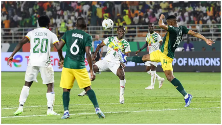 Mali's midfielder Amadou Haidara in action against South Africa at the AFCON 2023 tournament. Photo: Fadel Senna.