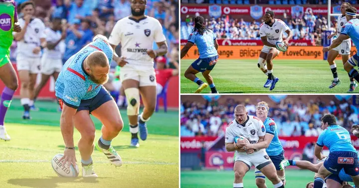 The Vodacom Bulls in action against the Hollywoodbets Sharks.
