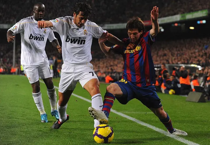 Barcelona legend Lionel Messi equals Raul's goals record