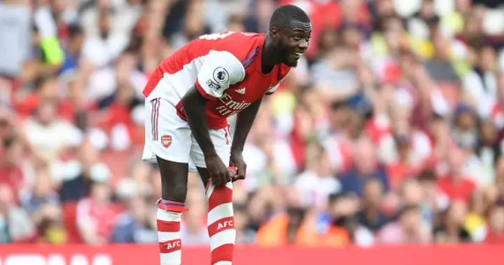 Nicolas Pepe of Arsenal during the Premier League match between Arsenal and Norwich City at Emirates Stadium on September 11, 2021 in London, England. (Photo by Stuart MacFarlane/Arsenal FC via Getty Images)