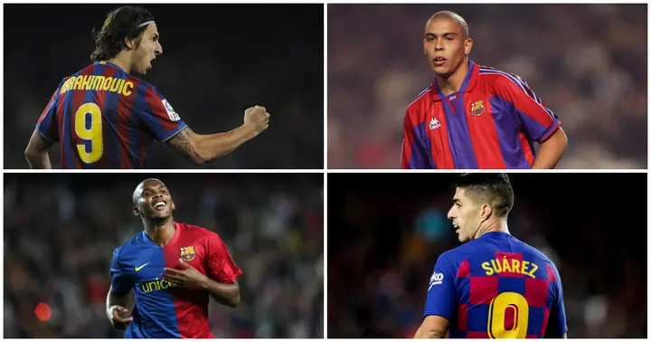 Samuel Eto'o, Luis Suarez, Zlatan Ibrahimovic, Ronaldo de Lima, Patrick Kluivert, Barcelona