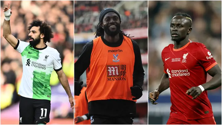Salah, Adebayor and Sadio Mane are among the top 10 scorers in the Premier League.