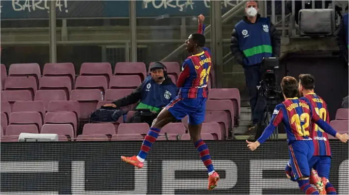 Ousmane Dembele leaves it late to keep Barca in the title race as Barcelona defeat Valladolid