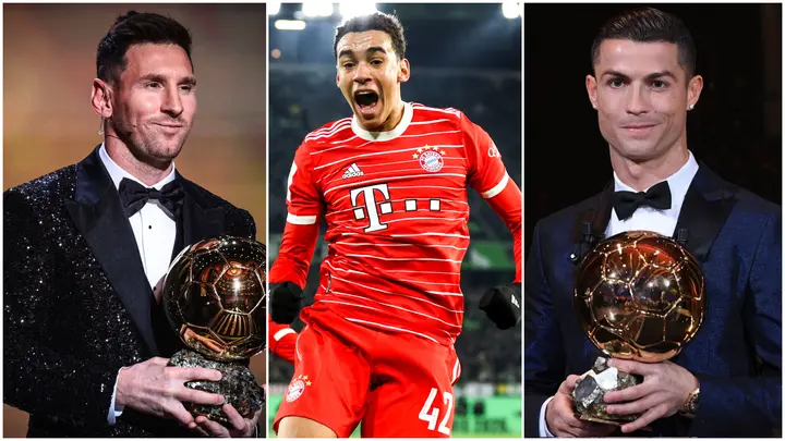 Jamal Musiala, Cristiano Ronaldo, Lionel Messi, best player, Ballon d'Or, Bayern Munich